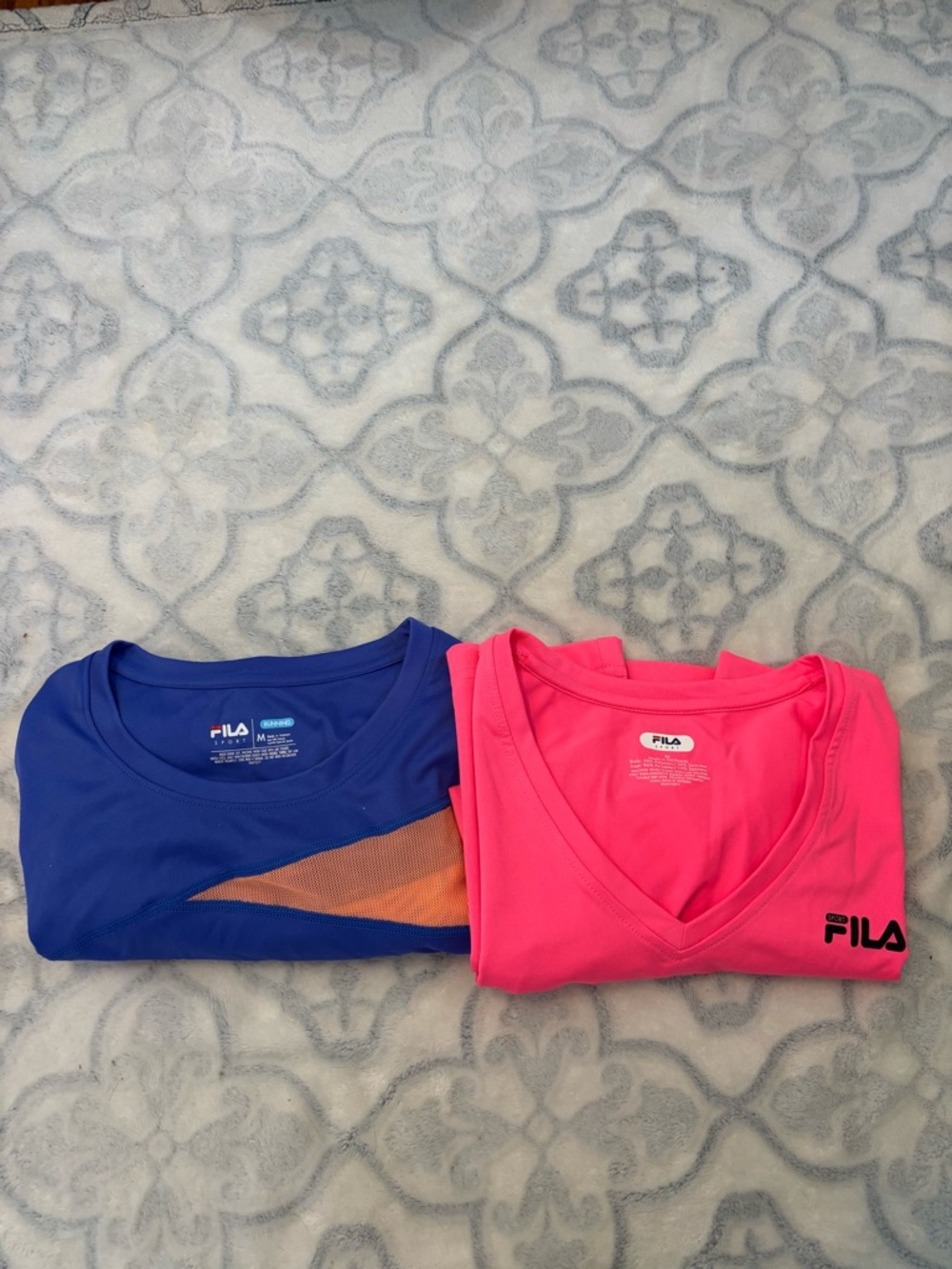FILA Women's Blue & Hot Pink Athletic Tops